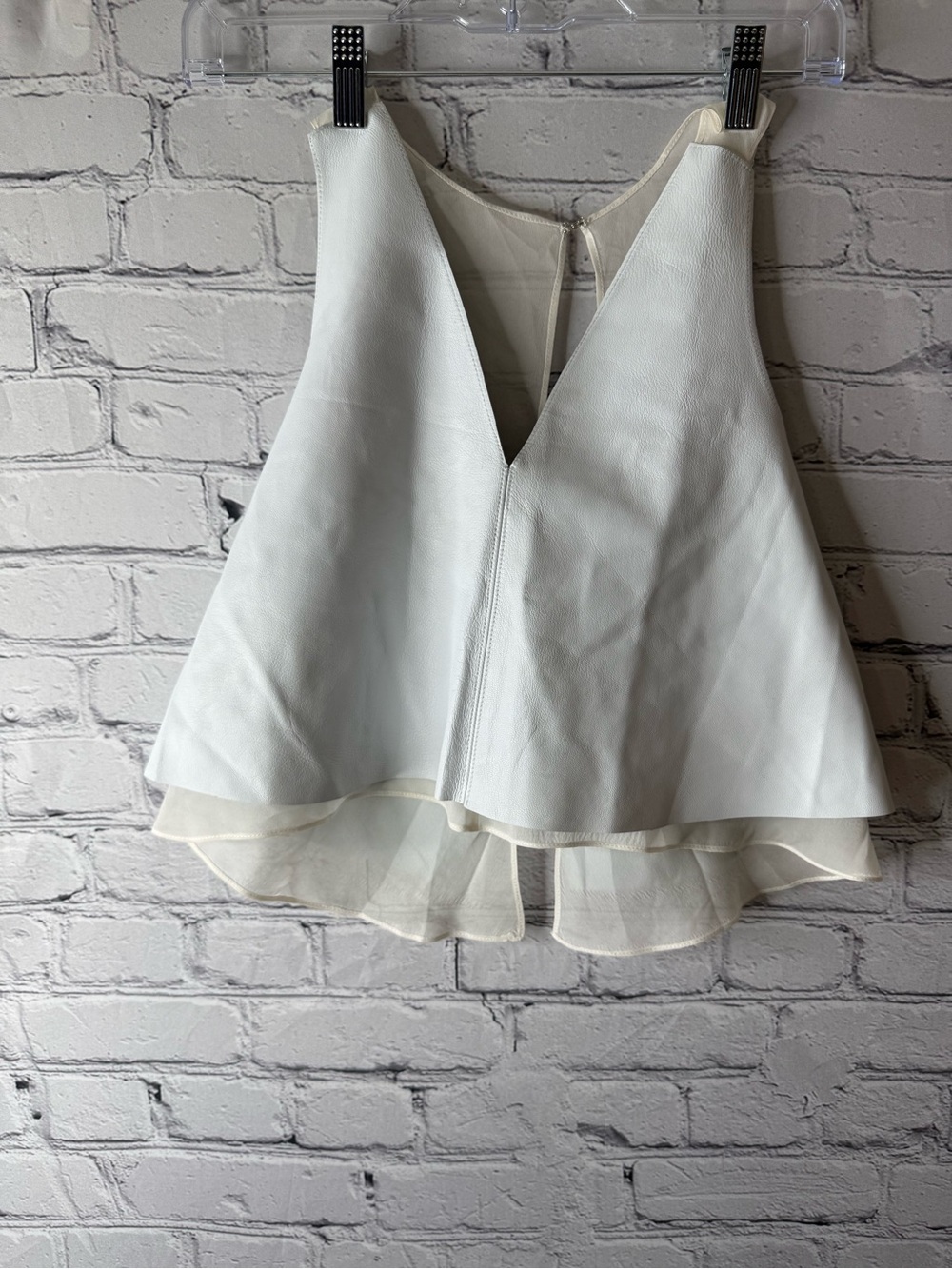 Emerson Thorpe silk and leather sleeveless top XS